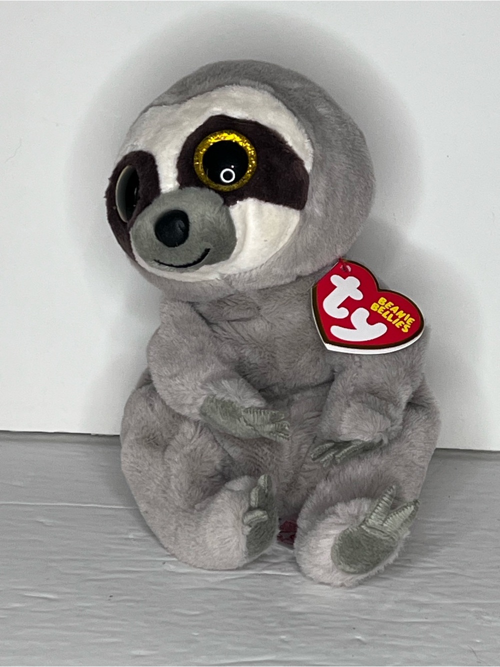 Ty Beanie Bellies Silas Sloth Gray Plush Stuffed Animal 2016 Hangtag